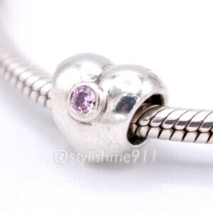 Authentic Pandora Heart with Pink Zirconia Charm - 790134PCZ